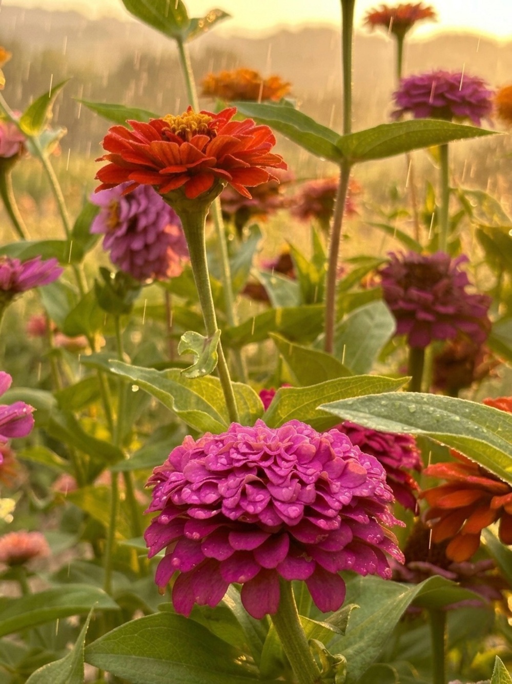 Vibrant Pink and Orange Floral Photography Print for Home